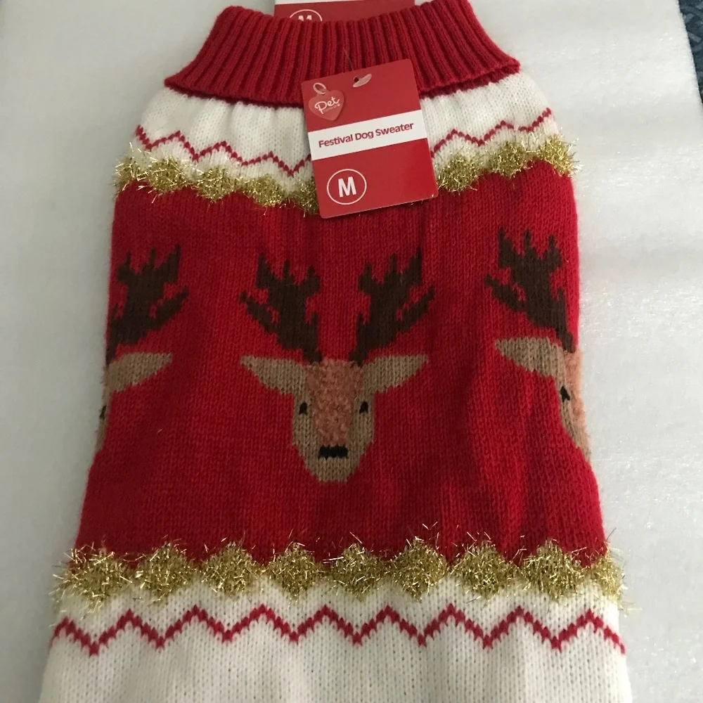 Pet Central Festival Dog Sweater NEW Size M-14”/35.56cm